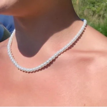 Apparels Online 6MM 8MM 10MM ROAN WHITE PEARL CHOKER NECKLACE for daily wear