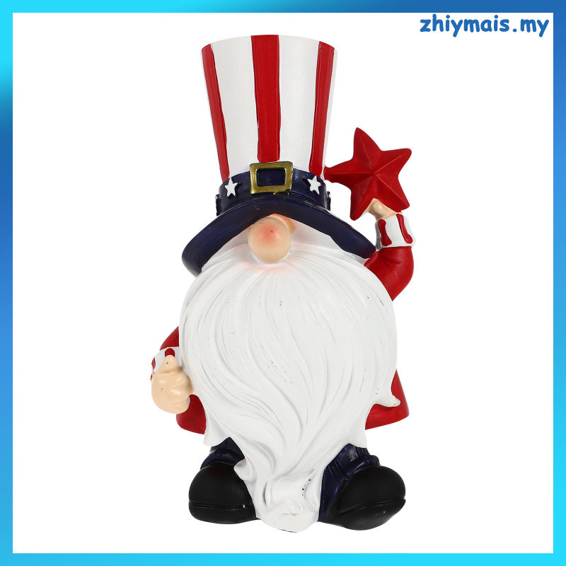 Nisse Swedish Gnome Figurines Independence Day Gnomes Veterans Table Collectible Patriotic Decorations Resin Dwarf Statue Festival Adornment zhiymais