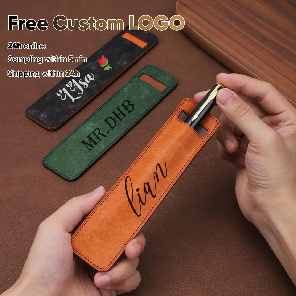 Free Personalized Leather Pen Holder Simple and Stylish Pen Case Suitable for Pen Accessorie