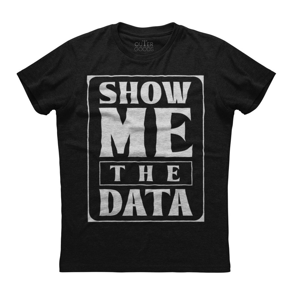 Show Me The Data School Psychologist Mens Short Sleeve Cotton Black T-shirt