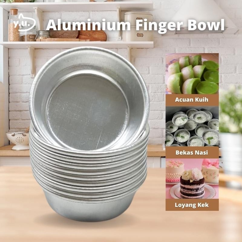 YU Ready Stock Thailand Aluminium Finger Bowls/Acuan Kuih/Bekas Nasi Kukus/Loyang Kek/Steam Rice/Bekas kuih