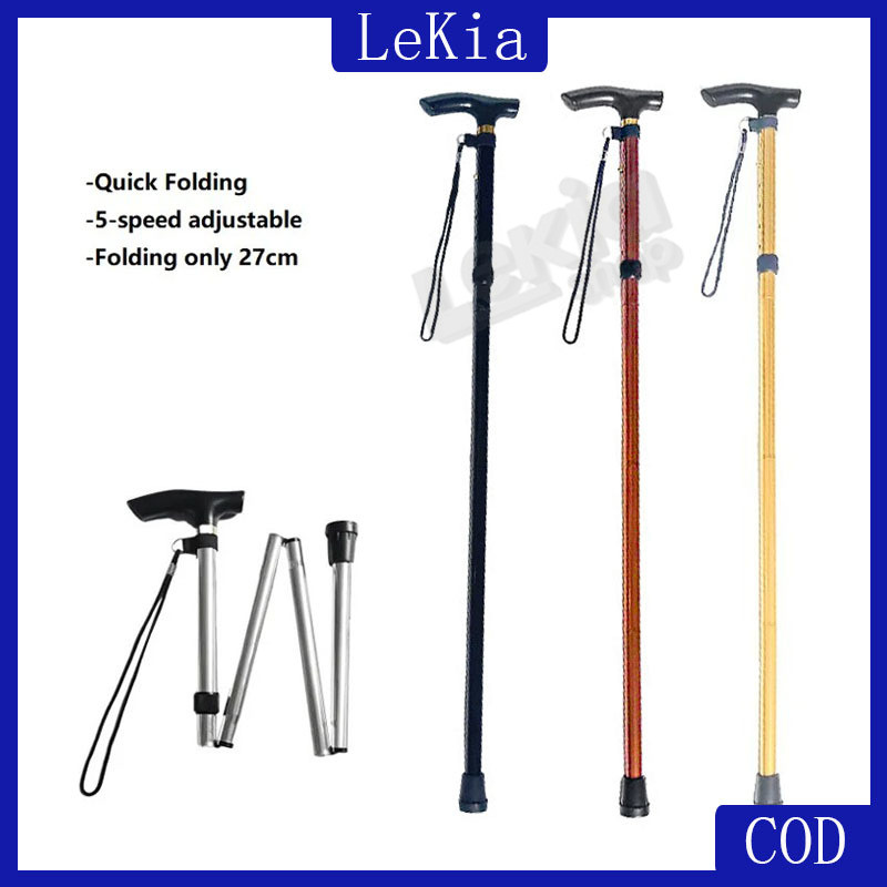 Folding Cane Outdoor Trekking Pole Carbon Ultra-light Telescopic Folding Cane Tongkat Lipat Luar Climbing Equipment Cane
