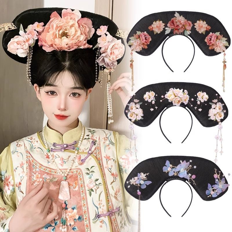 Ancient Style Hanfu Wig Full Set Full Clear Hair Accessories Checkered Flag Head Dovetail Styling Palace Style Ancient Costume Hair Bag Cushion Hair