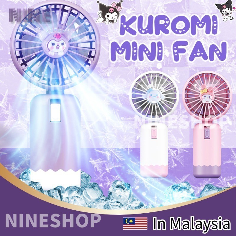 Kuromi Portable USB Mini Fan Cinnamoroll Melody Kipas Mini Kipas Tangan Mini Fan Rechargeable Handheld Fan
