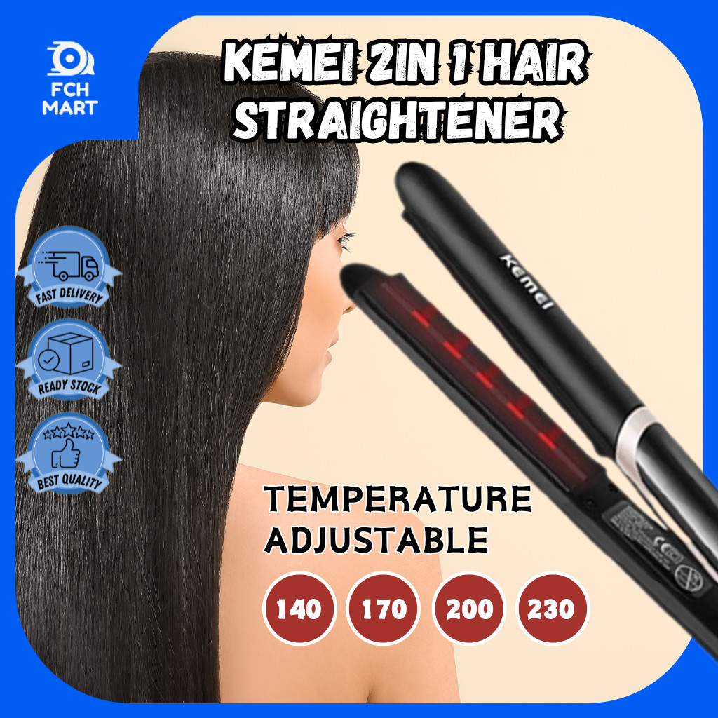 Genuine KM2219 KEMEI 329 Professional Thermostatic Coating Infrared Ceramic Curly Straightener Hair Curling Iron 卷发棒