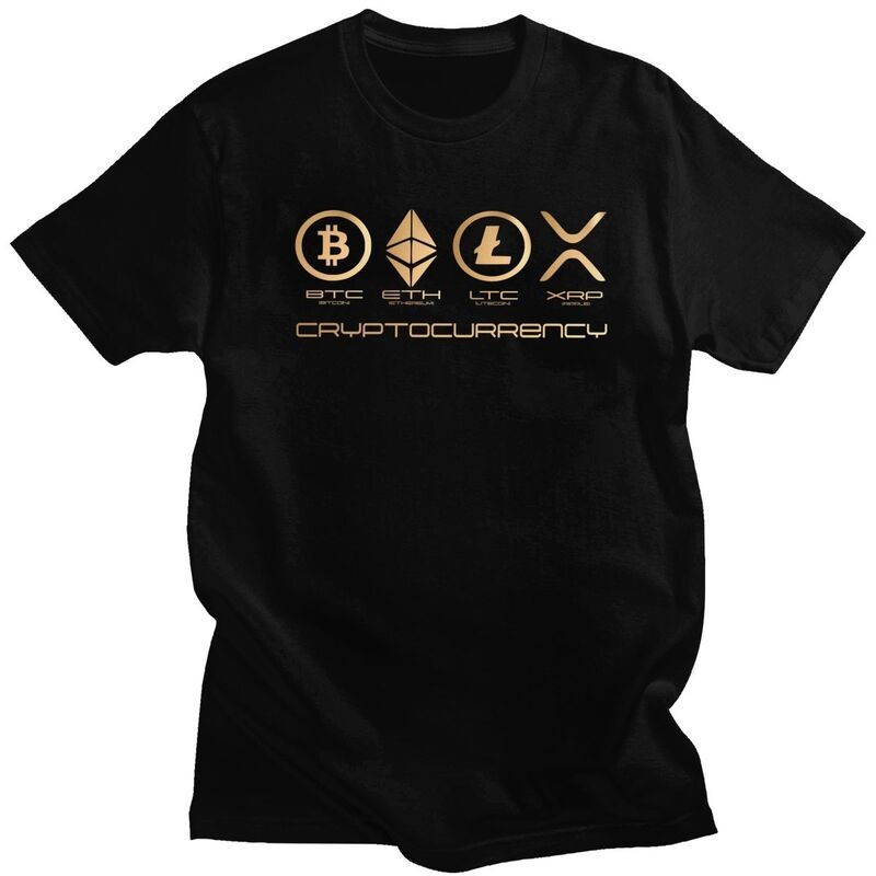 Funny Ripple XRP T Shirts Men Short Sleeve Bitcoin Crypto Cryptocurrency T-shirt Streetwear Tee Tops Pure Cotton Tshirt Merch