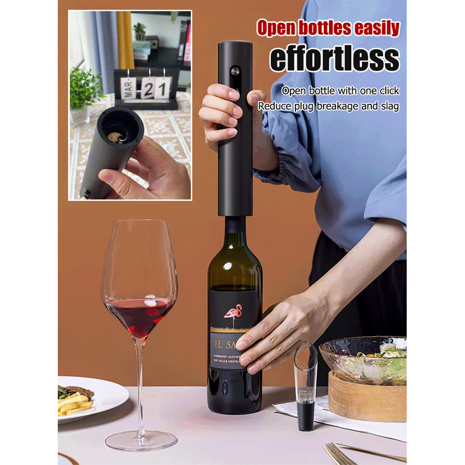 5 in1 Electric Wine Bottle Opener Set/Automatic Safety Corkscrew电动葡萄酒开瓶器