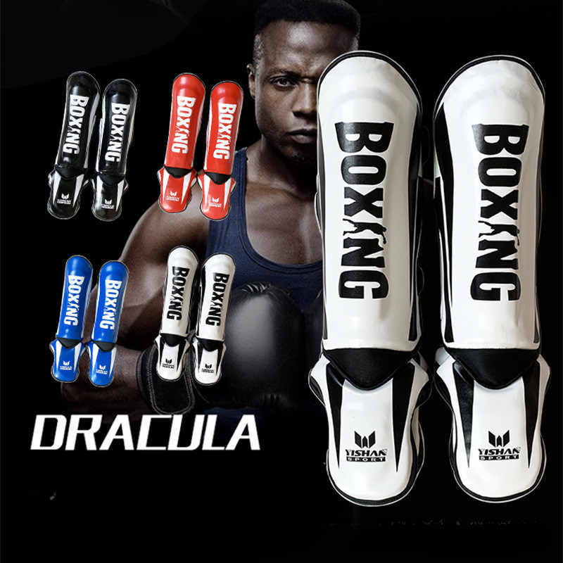 Muay Thai Leg Guards Free Fighting Shin Guards Adult Boxing Taekwondo Training Thickened Combat Protective Gear