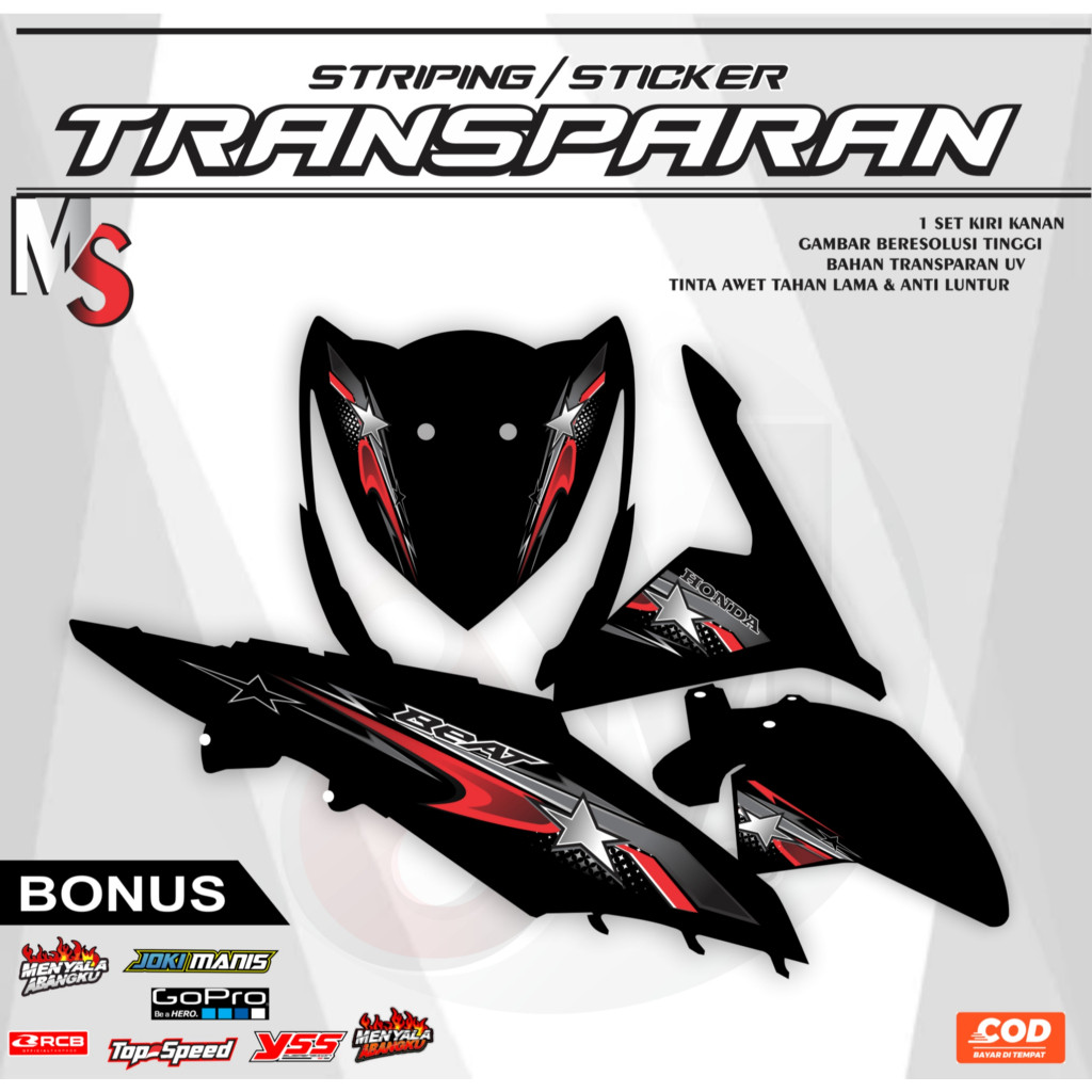 STRIPING LIST TRANSPARENT FIBEAT UV STICKER SIMPLE LATESTDesign 02