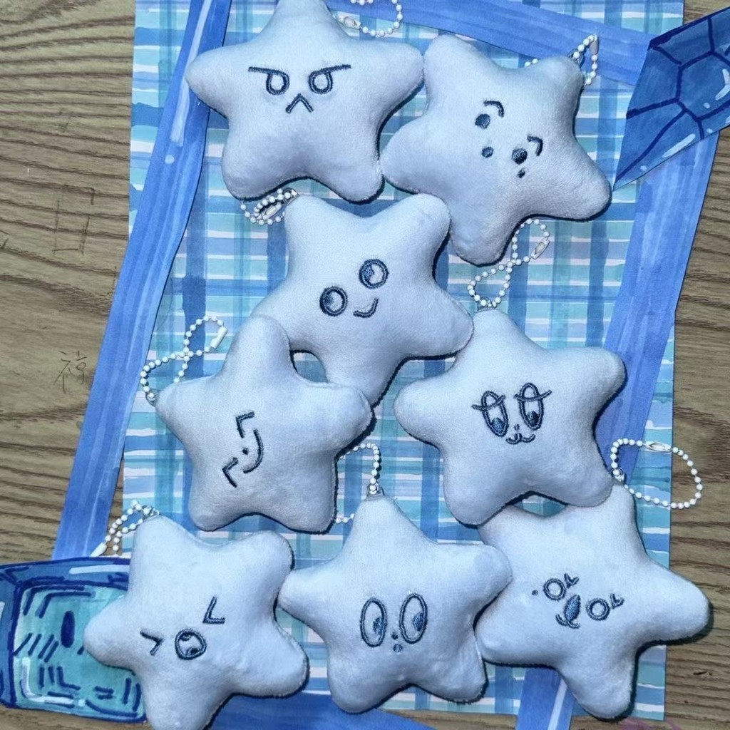 Kpop Idol NCT 127 Blue Starfish Doll Keyring Plush Pentagonal Star