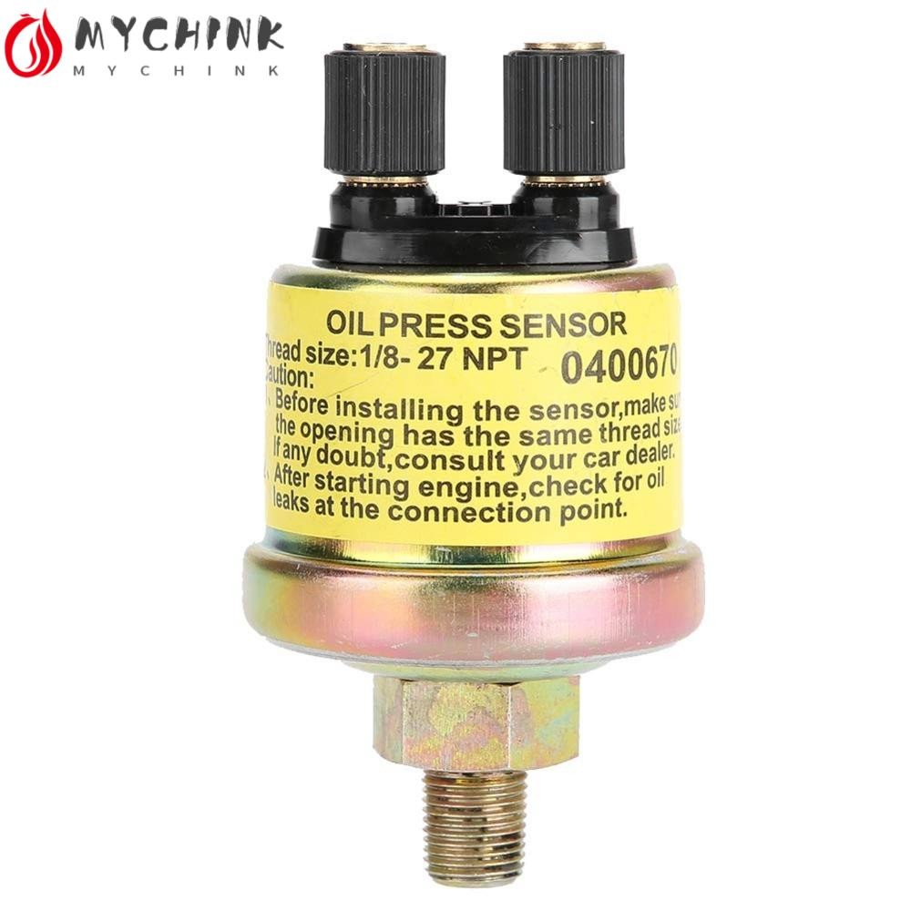 CHINK Universal, 1/8 NPT Dual end design Replacement Engine Oil Pressure Sensor, Two Terminals 0-150 Psi Metal Car Modification Oil Pressure Sensor for oil pressure gauges