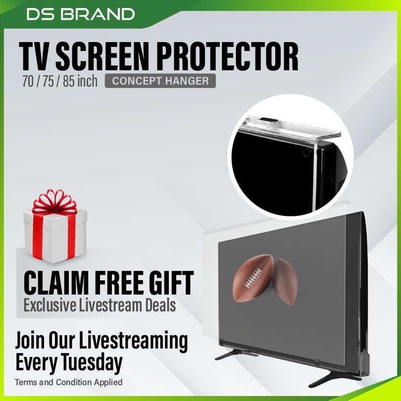 Pelindung Skrin TV Akrilik/Acrylic 70 Inch / Tv Protector Screen / LED / Lcd / Smart Tv Protector Concept Hanger [AF]