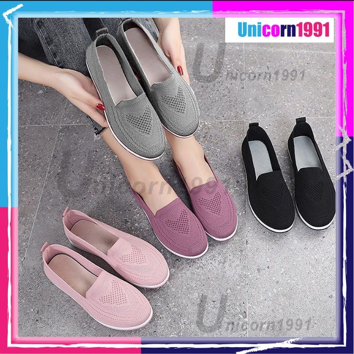 Murah Sekali1926-1 - Women's Outdoor Breathable Mesh Sneakers Sport Shoes Kasut Sukan Wanita Slip-Ons Loafer