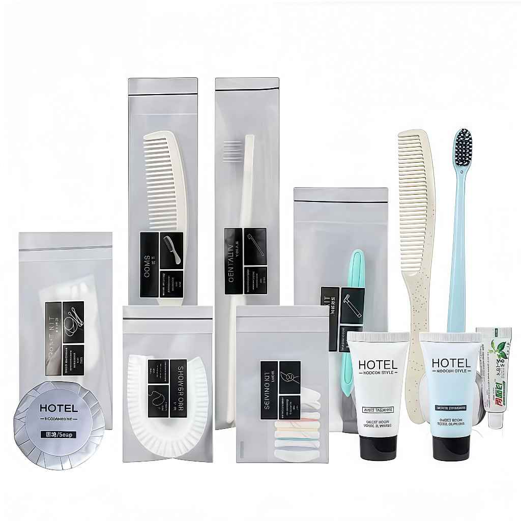 Hotel Travel Kit Disposable Toothbrush Set Towel Comb Slipper Shampoo Shower Gel Cap Razor Homestay Airbnb Berus Gigi