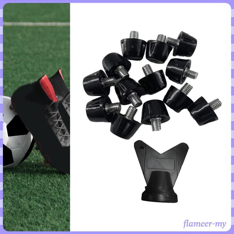 [FlameerMY] 12pcs Football Boot Cleats Rugby Shoe Studs Athletics Shoes Spikes Screw in Football Boot Studs with Wrench