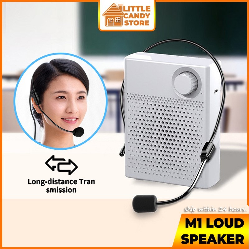 Portable Loud Speaker with Microphone Voice Amplifier Wireless Teacher Speaker Mic Universal UHF Wire Earphone Headset