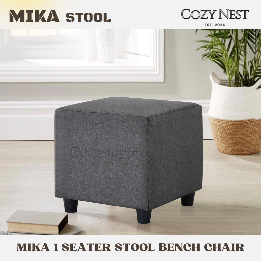 COZY NEST Mika 1 seater Stool Bench Chair / Bench Chair for living room /bedroom /café shop