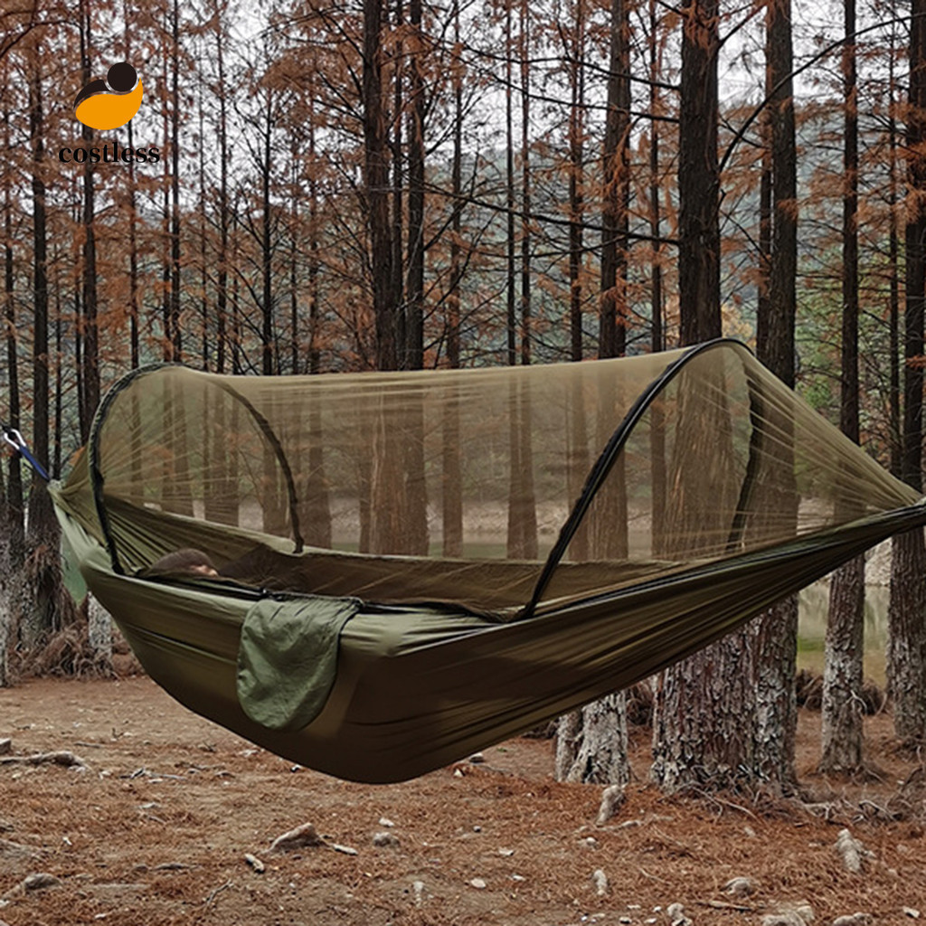 [CL] 1 Set Hammock Eco-friendly Breathable Polyester High Density Hammock Mosquito Net for Forest