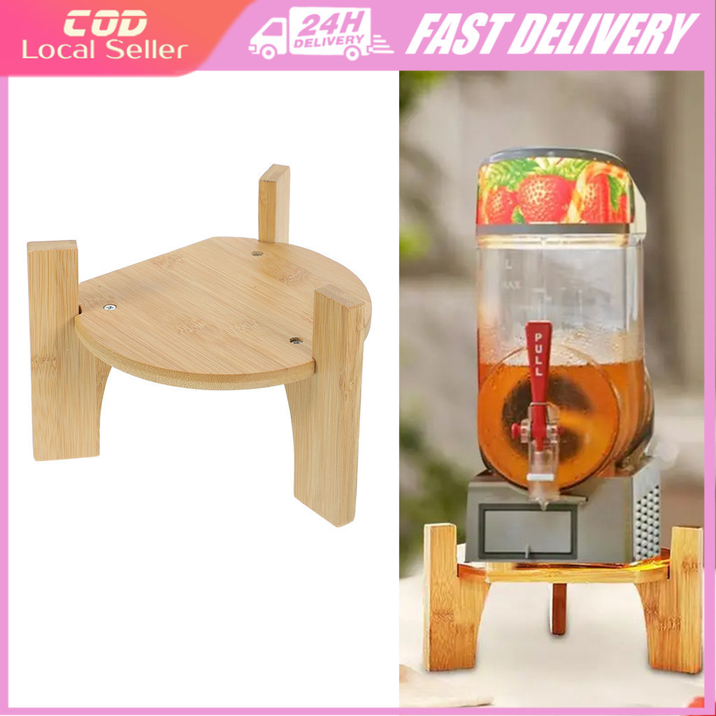 Glass Beverage Dispenser with Stainless Steel Spigot 2.6L Wide Mouth Easy Filling with Wood Stand Hot Cold Drinks Party
