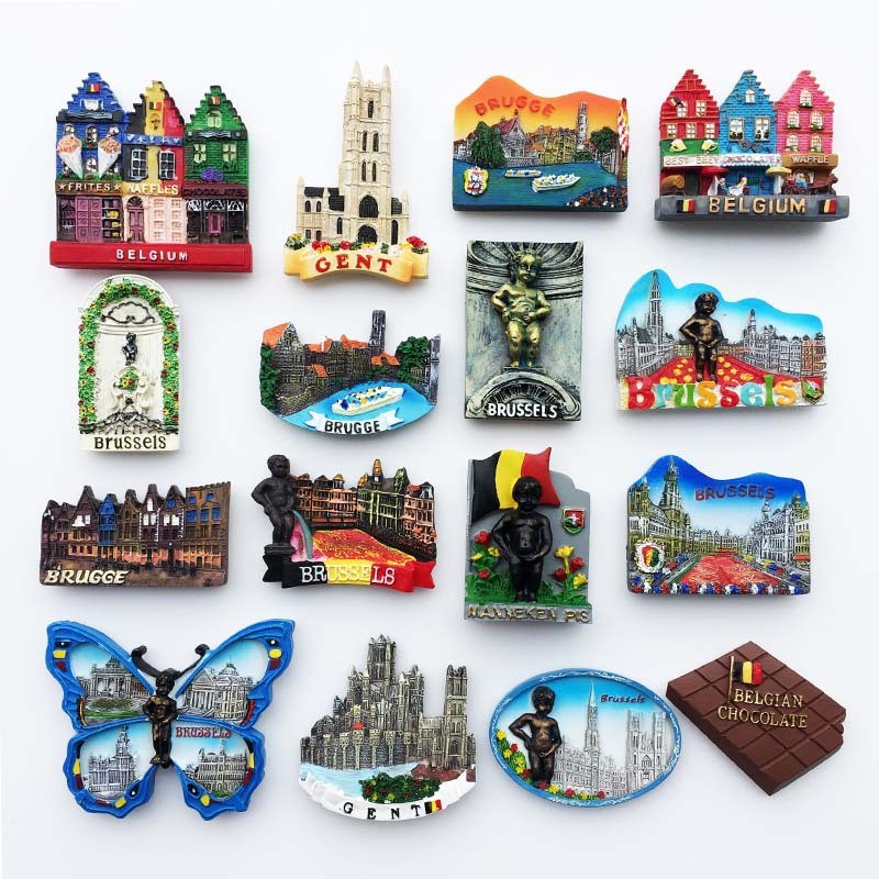 Refrigerator Magnets Belgium Chocolates Around the World Belgium Belgium Argentina Belgium Travel Souvenirs Craft Gifts Painted Resin Magnetic Re