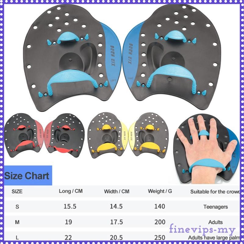 [finevipsMY] Professional Swim Training Hand Paddles Flat Paddles Pool Exercise Equipment