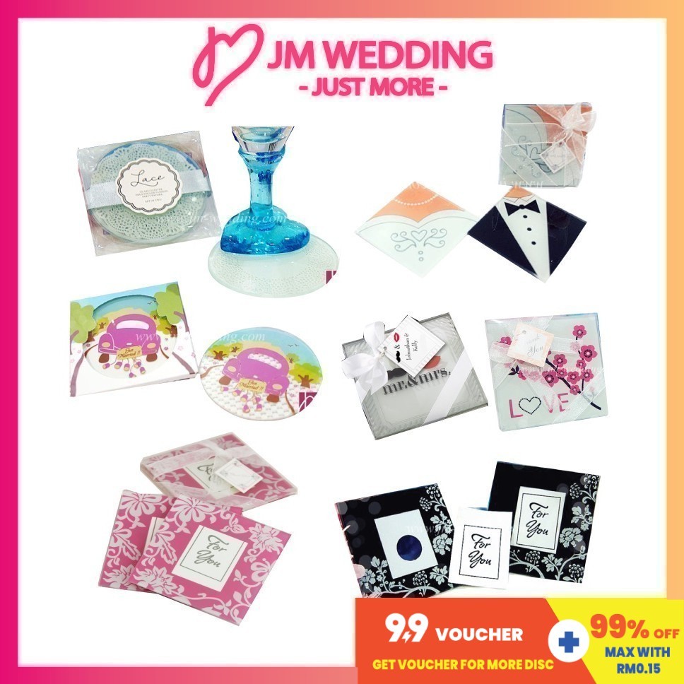 Lace Glass Coaster Alas Gelas Kaca Doorgift-Home Deco JM Wedding Favor Gift/Cenderahati/Souvenir