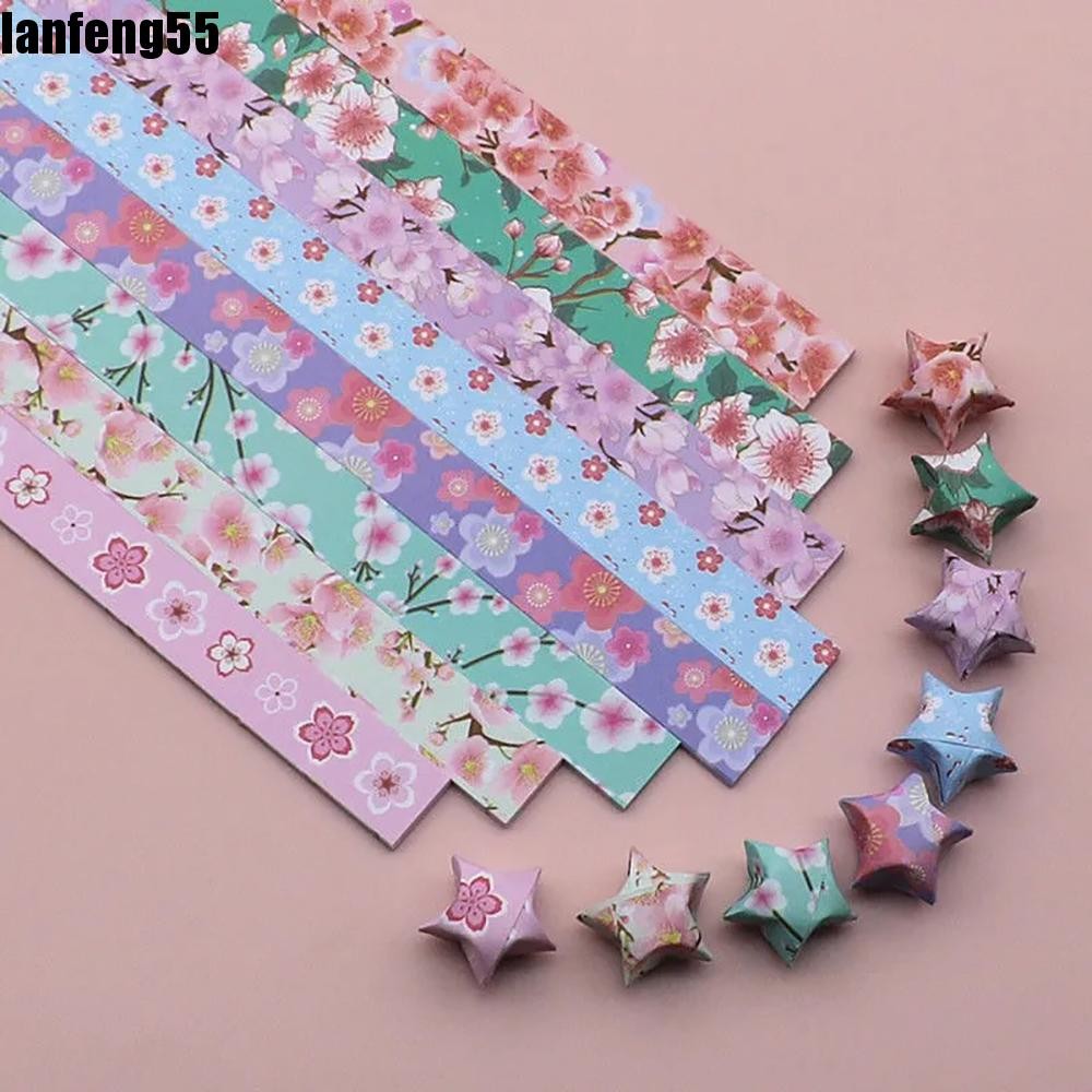 LANFENG Star Folding Paper, Colorful Handmade Origami Stars Paper, Pearlescent Gradient Color Delicacy Star Paper Strips Paper Craft Cartoon Star Folding Paper Home Decor