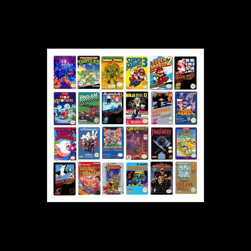 Poster Seni Dinding Logam Permainan Video NES-Famicom Retro - Plat Tanda Timah Koleksi 20x30cm - Sesuai untuk Peminat Permainan & Dekorasi Vintage