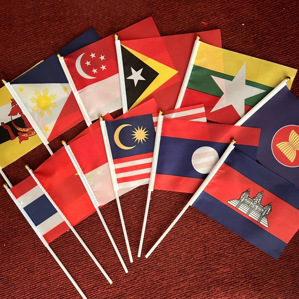 Flag of ASEAN 10 Countries Singapore/Malaysia/Thailand/Philippines/Vietnam/Laos/Cambodia/Brunei/Myanmar/Indonesia