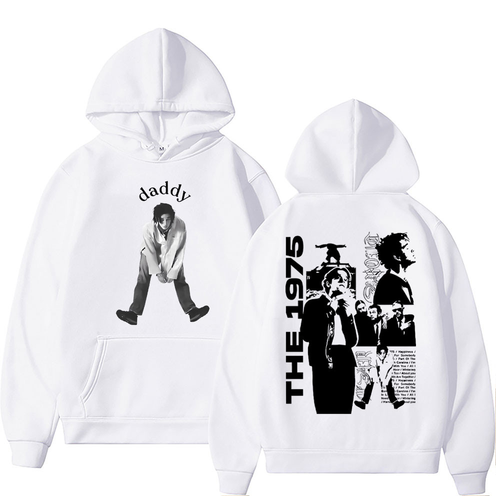 Cute Matty Healy Is Daddy Hoodie British Band The 1975 Lead Singer Print Pullover Men Vintage Indie Alternative Pop Rock