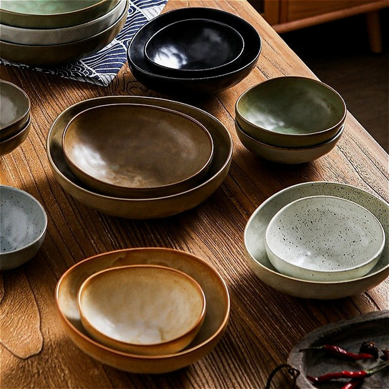 ​​​​​​​[READY STOCK] Stone Glaze Ceramic Bowl – Handmade Aesthetic Bowl for Food Styling, Café Use & Home Dining