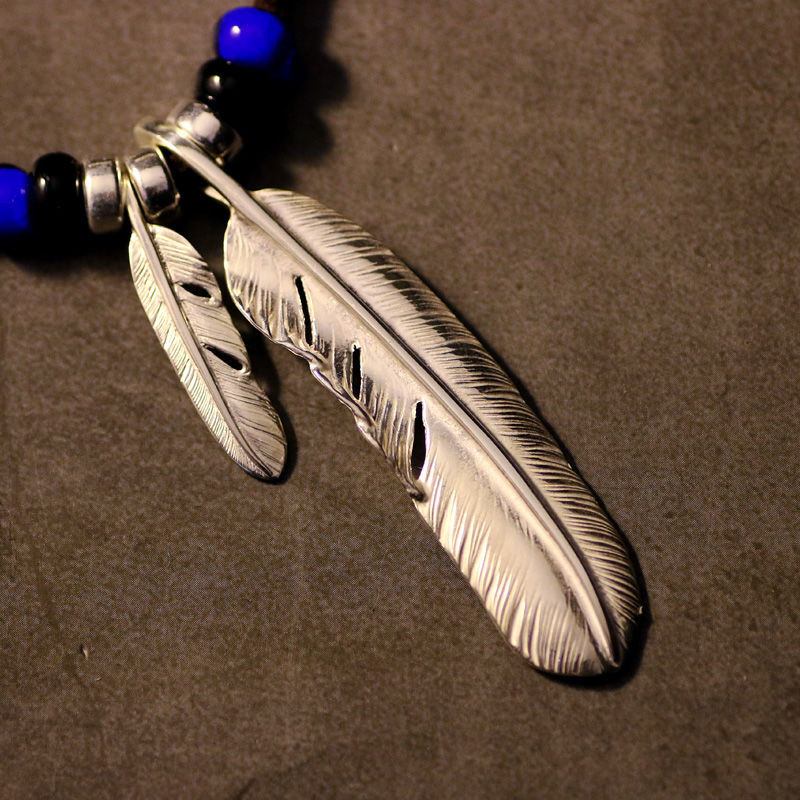 Premium Goro's Style 925 Sterling Silver Feather Pendant Necklace - Handcrafted Deerhide Leather Cord Tribal Jewelry for Men - Luxury Unisex Valentine's Day/Birthday Gift Collectio