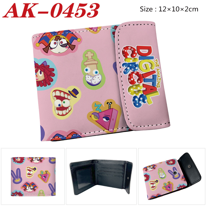 The Amazing Digital Circus Cartoon Pattern Hidden Buckle PU Leather Student Short Wallet Youth Coin Purse