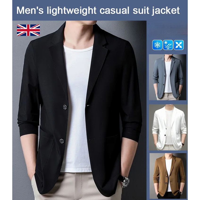 Quality Durable 【Hot Sale】免烫抗皱⭐Men's Lightweight Casual Suit Jacket Business Daily Men's Linen Blazer S... - Image 5