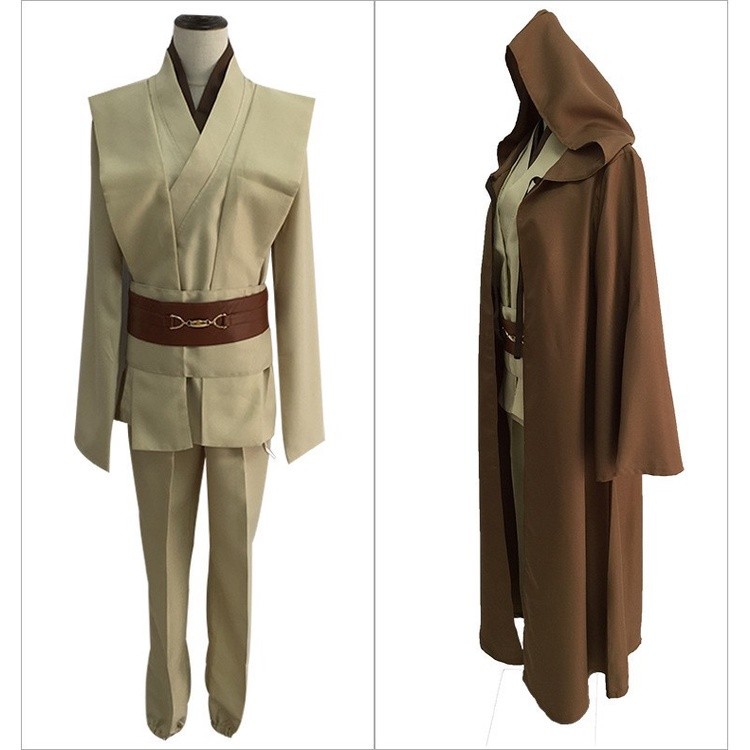 Quality Must Star Wars Jedi Costume Men's Tunic Hooded Robe Full Set Halloween Cosplay Cloak - Image 2