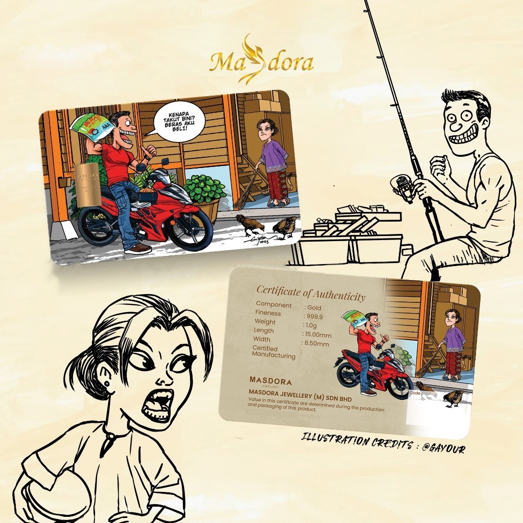 MASDORA 999.9 Gold Bar 1.00GM Collection Series ~ Lifestyle Series (EMAS 999.9/24K)