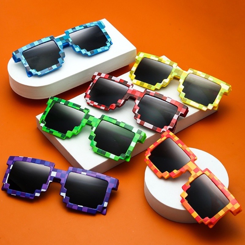Quality Multi 1pcs 5 Colors Game Minecraft Sunglasses Fashion Action Toys Square New Minecrafter Glasses Children Cos...