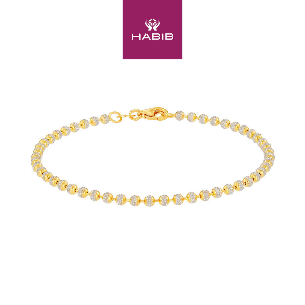 HABIB BEADS PLANET | Oro Italia 916 Yellow and White Gold Bracelet GW49830524(250YW)-BI