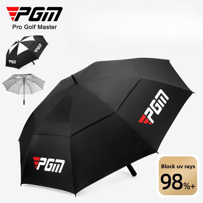 PGM YS008 Golf Umbrella Ultra Light Carbon Fiber Automatic Umbrella, 125cm Large Double Layer Wind resistant and UV resistant UPF50+