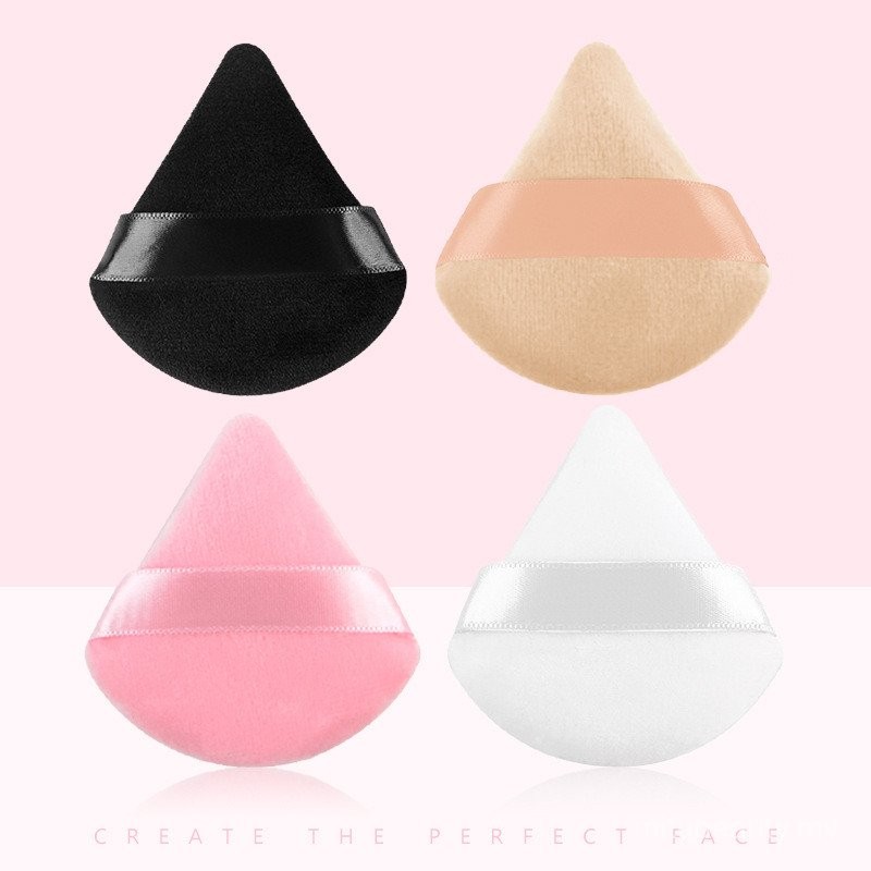 Triangle High Density Flocking Powder Puff Short Velvet Dry Powder Face Powder Loose Powder Puff Upright Pile Finishing Double-Sided 38XZ