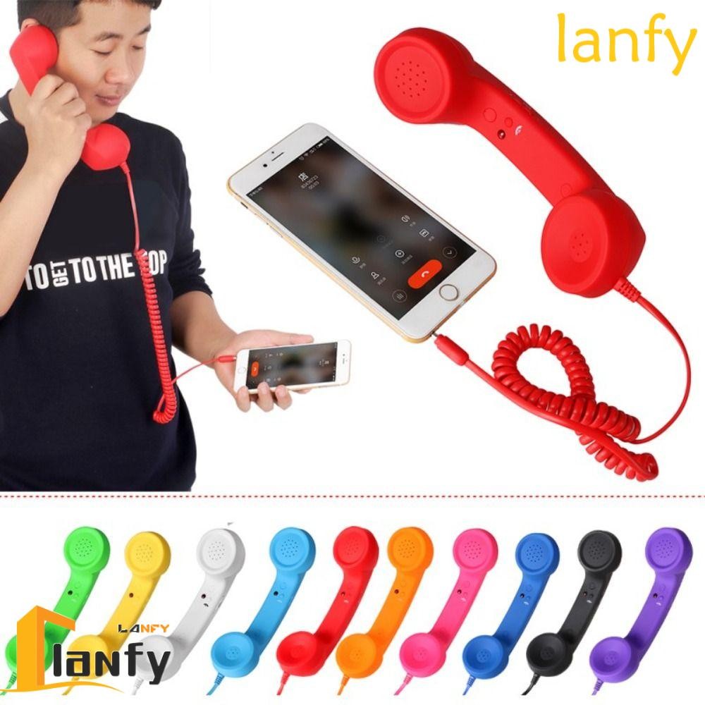 LANFY Retro Phone Handset, Radiation Proof Call Receiver Telephone Handset, Stylish Multifunction Handheld Comfort Wired Headphones Home Office