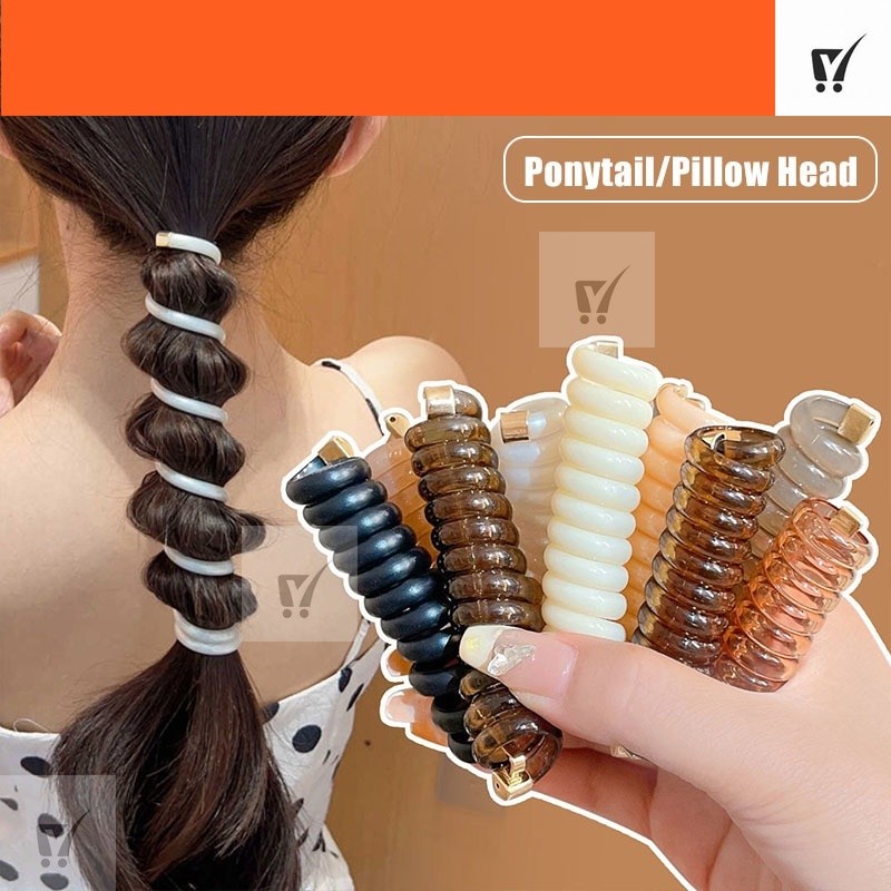 MCT Candy Color Telephone Line Head Rope/ Durable High Elastic Ponytail Holders Rubber Bands/ Japanese Seamless Hair Loo