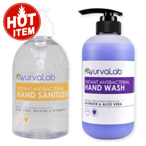 500ml Office Package - Instant Antibacterial Hand Sanitizer Gel & Instant Antibacterial Hand Wash Package