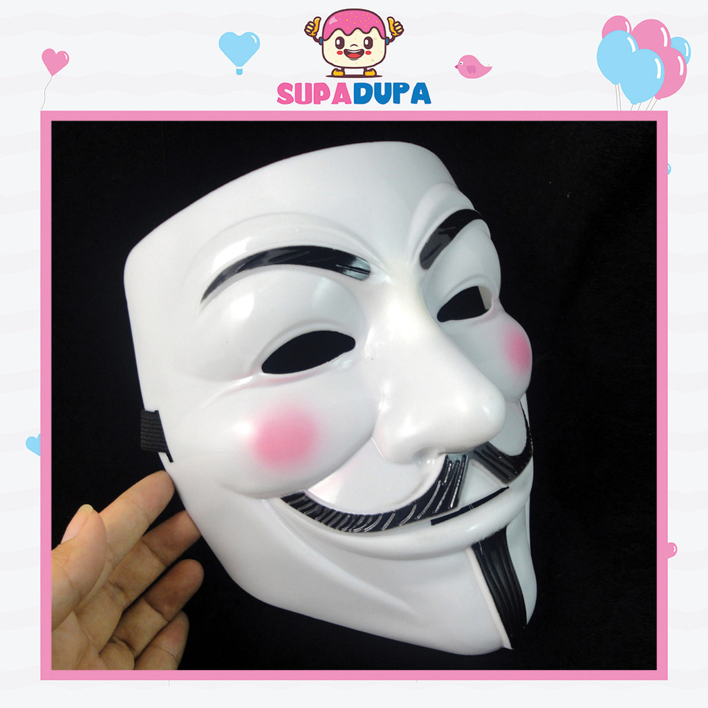 V for Vendetta Mask Topeng Mask Kids Prank Funny Toys Cosplay Halloween V Mask Anonymous Toys Hacker White Mask Toys