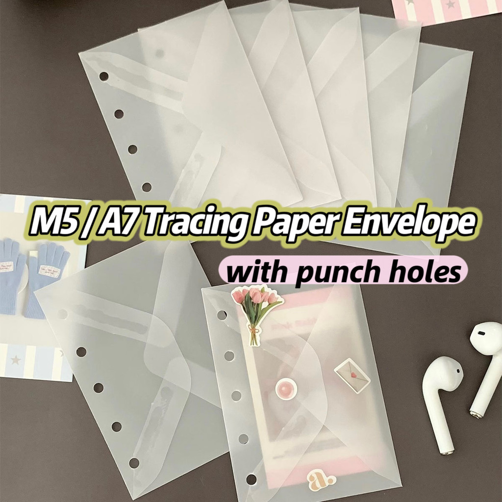 5Pcs M5/A7 Tracing Paper Envelope Punch For Loose-leaf Planner Notebook Sticker craft supplies