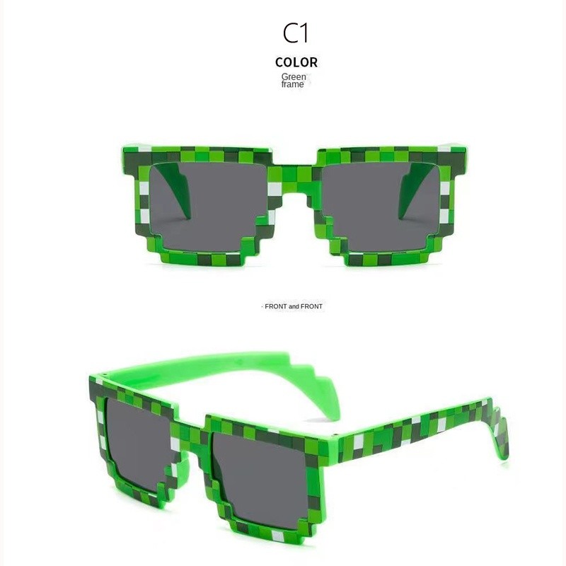Quality Multi 1pcs 5 Colors Game Minecraft Sunglasses Fashion Action Toys Square New Minecrafter Glasses Children Cos... - Image 3
