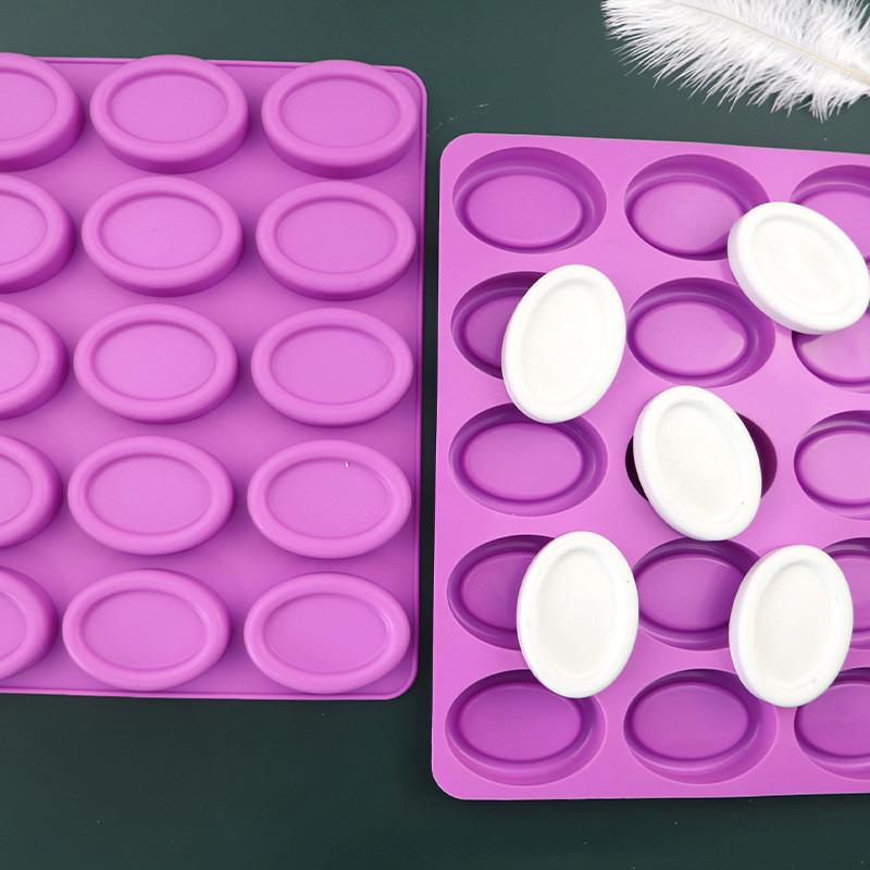 15 Oval Silicone Handmade Essential Oil Soap Mold DIY Baking DIY Cake Mold Food Grade
