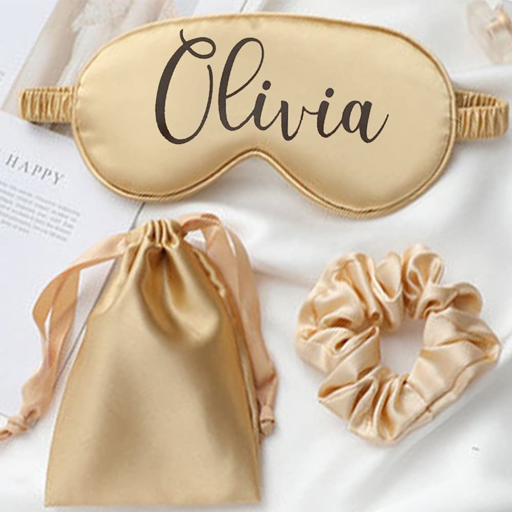 Personalized Silk Blindfold Satin Eye Mask for Sleeping, Customized Sleep Mask, Bachelorette Party Gifts