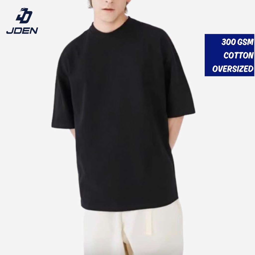JDEN Oversized Tshirt 300gsm (Unisex) - 100% Cotton Tshirt Lelaki Perempuan40-120KG Plus Size - Baju Lelaki/Perempuan