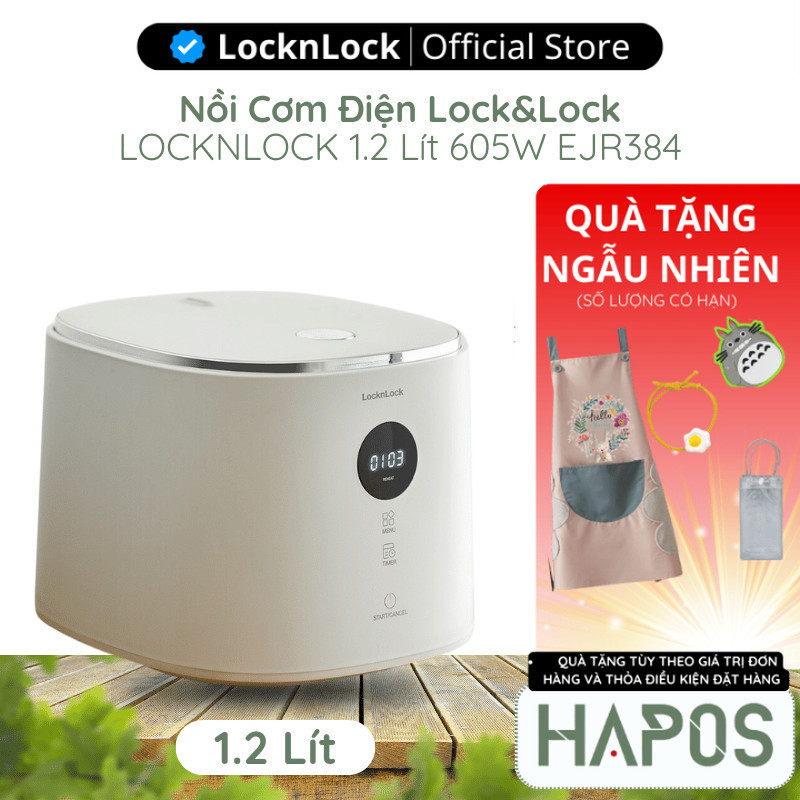 Electric rice cooker Lock&Lock 1.2 Liter 605W, Genuine Bianco Nemo product, induction, non-stick ceramic enamel EJR384 - HAPOS BEAUTY